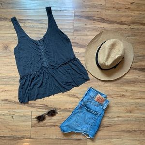 Loose babydoll grey tank